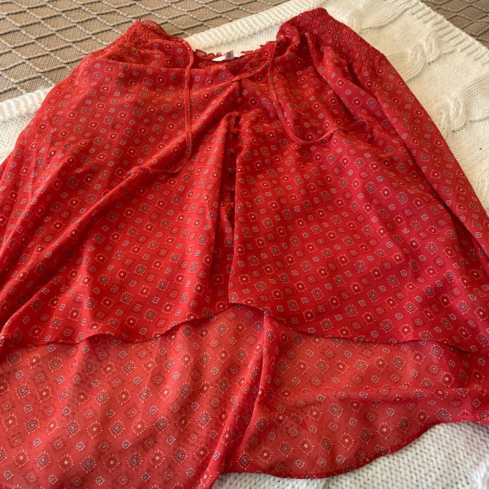 Red Boho Top
